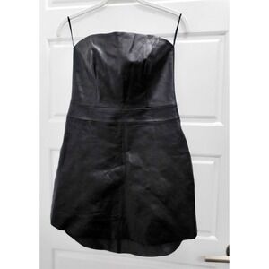 New Karina Grimaldi Phoebe Leather Mini Dress‎ $328rt sz S
